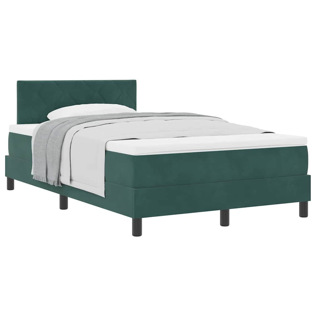 Letto a Molle con Materasso Verde Scuro 120 x 190 cm Tessuto - homemem39