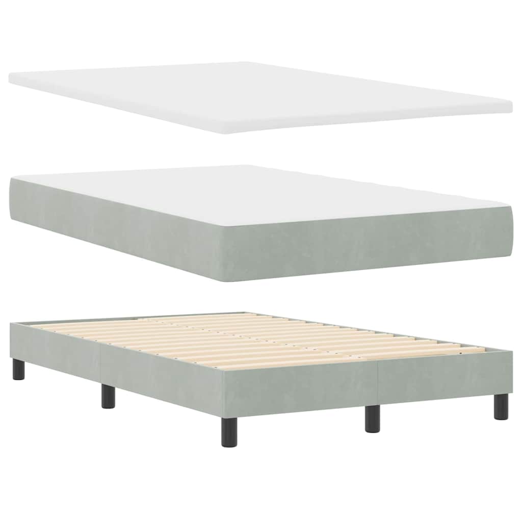 Letto a molle con testiera Grigio chiaro 120 x 200 cm Velluto | homemem39