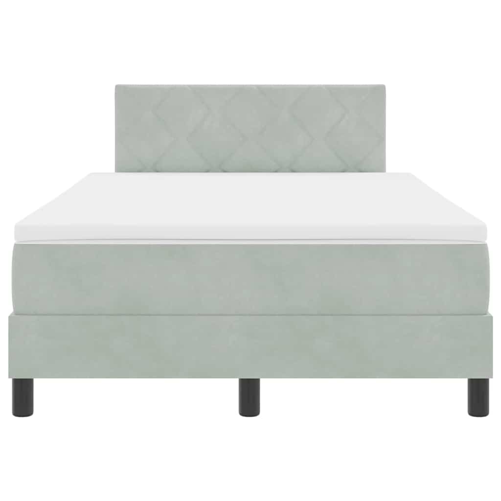 Letto a molle con testiera Grigio chiaro 120 x 200 cm Velluto | homemem39