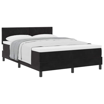 Letto a molle con testiera Nero 140 x 200 cm Velluto | homemem39