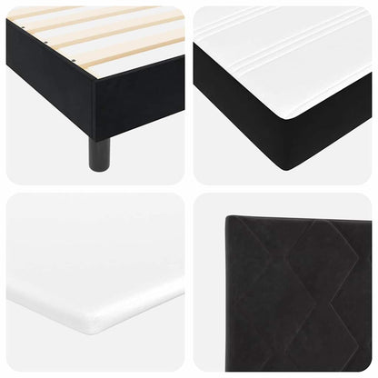 Letto a molle con testiera Nero 160 x 200 cm Velluto | homemem39