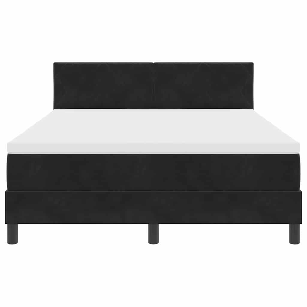 Letto a Molle con Materasso Nero 160 x 200 cm Tessuto