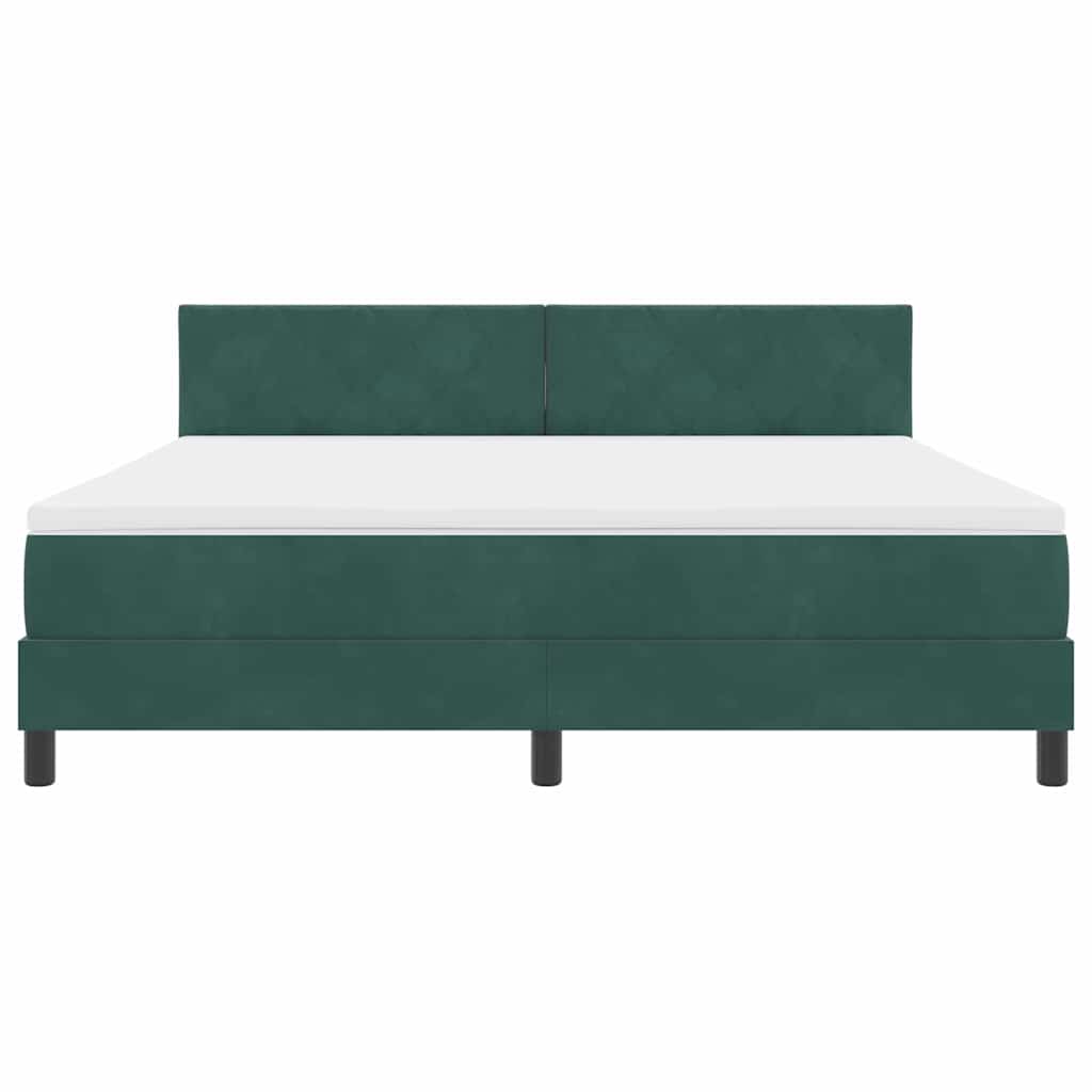 Letto a molle con materasso Verde Scuro 180 x 200 cm Velluto