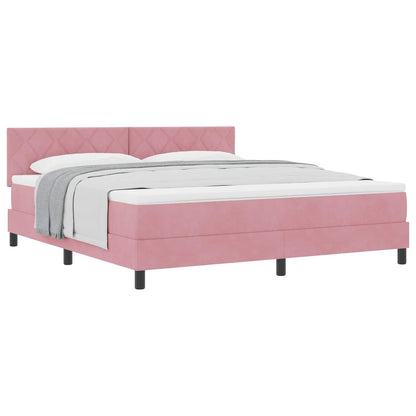 Letto a molle con testiera Rosa 180 x 200 cm Velluto | homemem39