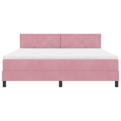 Letto a molle con testiera Rosa 180 x 200 cm Velluto | homemem39