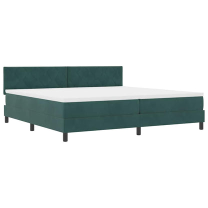 Letto a Molle con Materasso Verde scuro 200 x 200 cm Tessuto