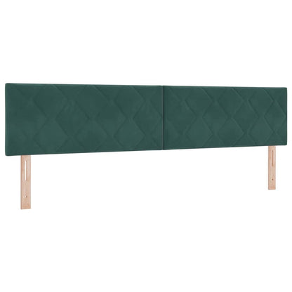 Letto a Molle con Materasso Verde scuro 200 x 200 cm Tessuto