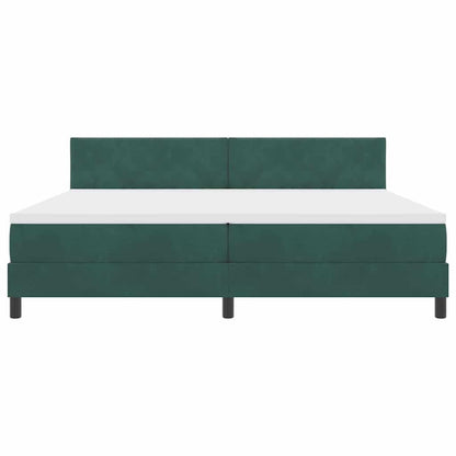 Letto a molle con materasso Verde Scuro 200 x 200 cm Velluto