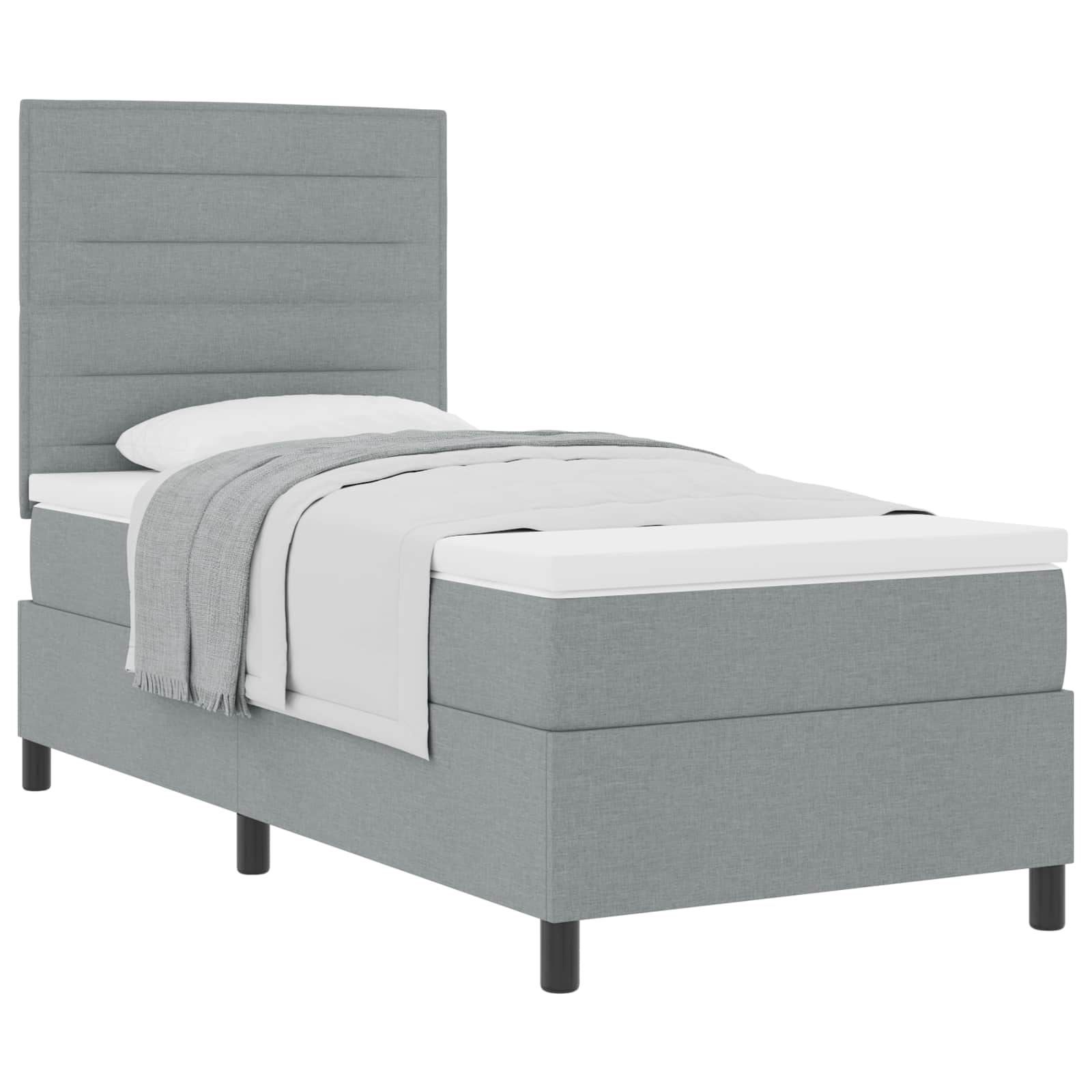 Letto a molle con materasso Grigio chiaro 80 x 200 cm Tessuto | homemem39