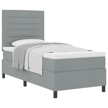 Letto a molle con materasso Grigio chiaro 80 x 200 cm Tessuto | homemem39