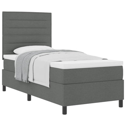 Letto a molle con materasso Grigio scuro 80 x 200 cm Tessuto | homemem39