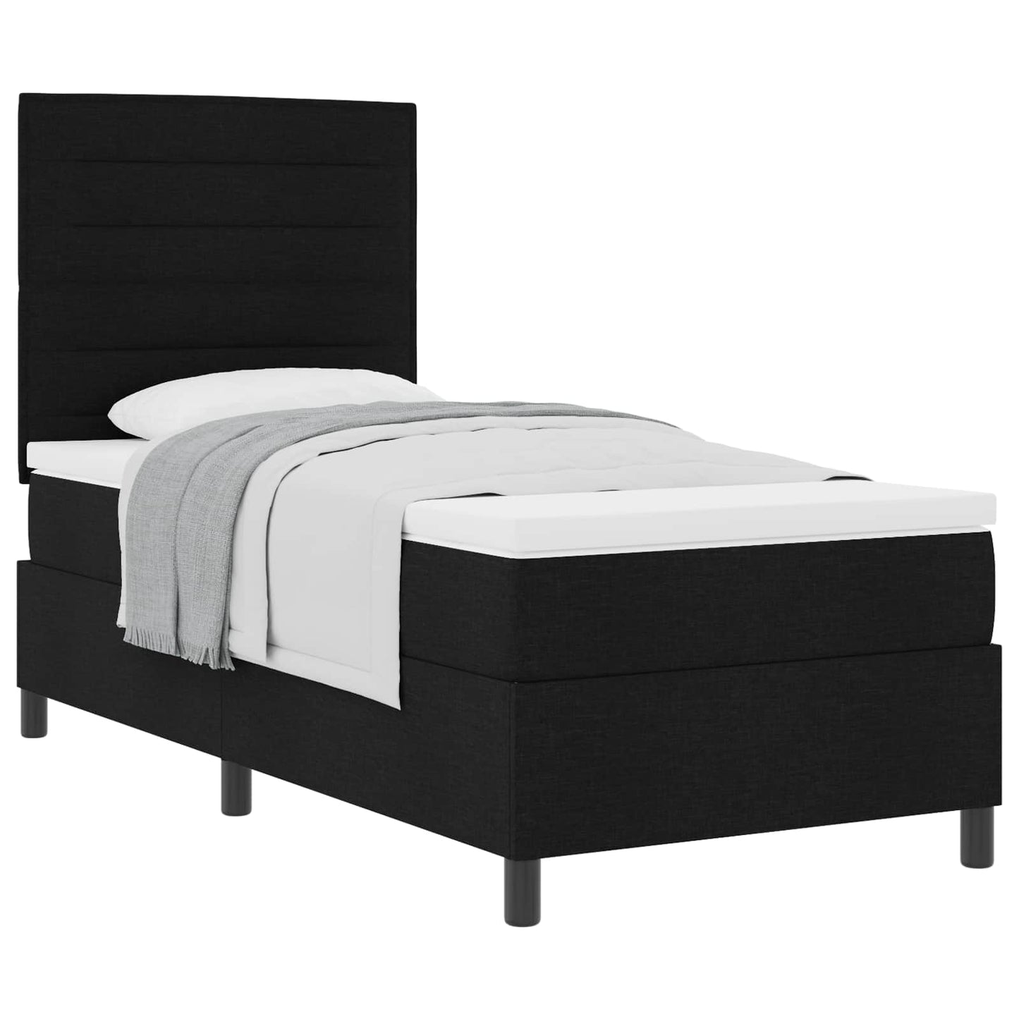 Letto a molle con materasso Nero 90 x 190 cm Tessuto | homemem39