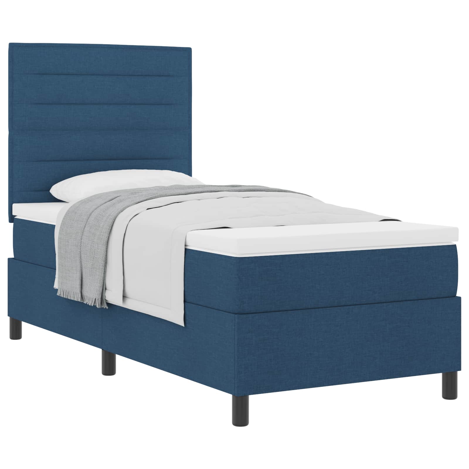 Letto a molle con materasso Blu 90 x 190 cm Tessuto | homemem39
