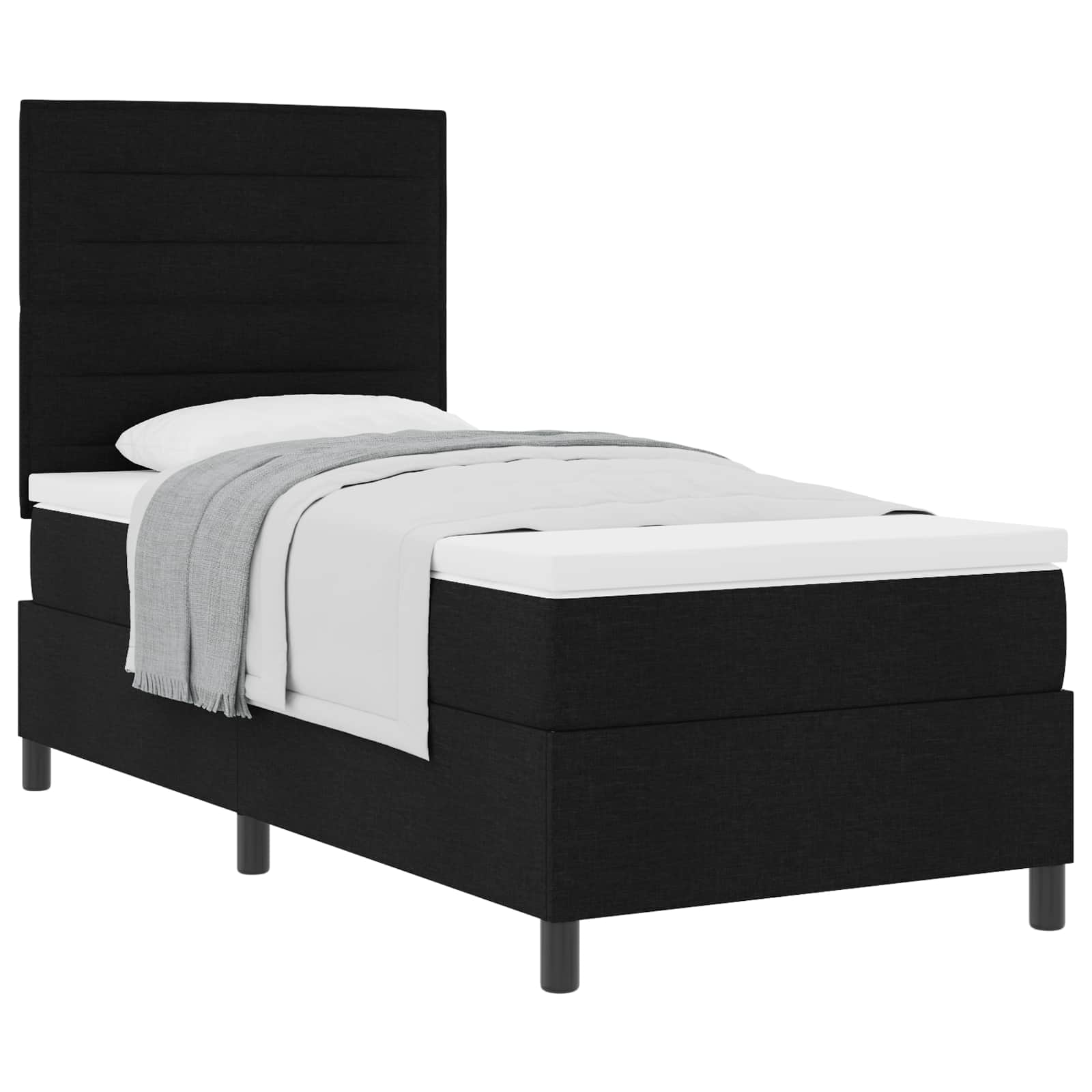 Letto a molle con materasso Nero 90 x 200 cm Tessuto | homemem39