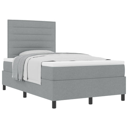 Letto a molle con materasso Grigio chiaro 120 x 190 cm Tessuto | homemem39