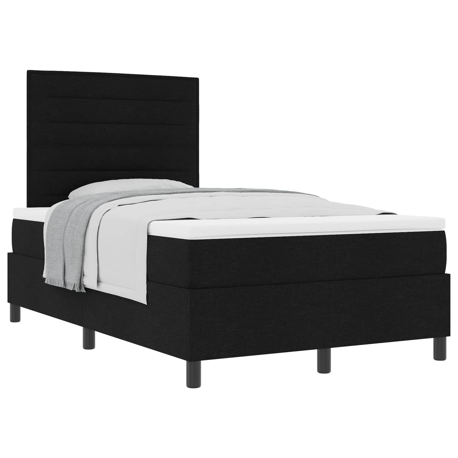 Letto a molle con materasso Nero 120 x 190 cm Tessuto | homemem39
