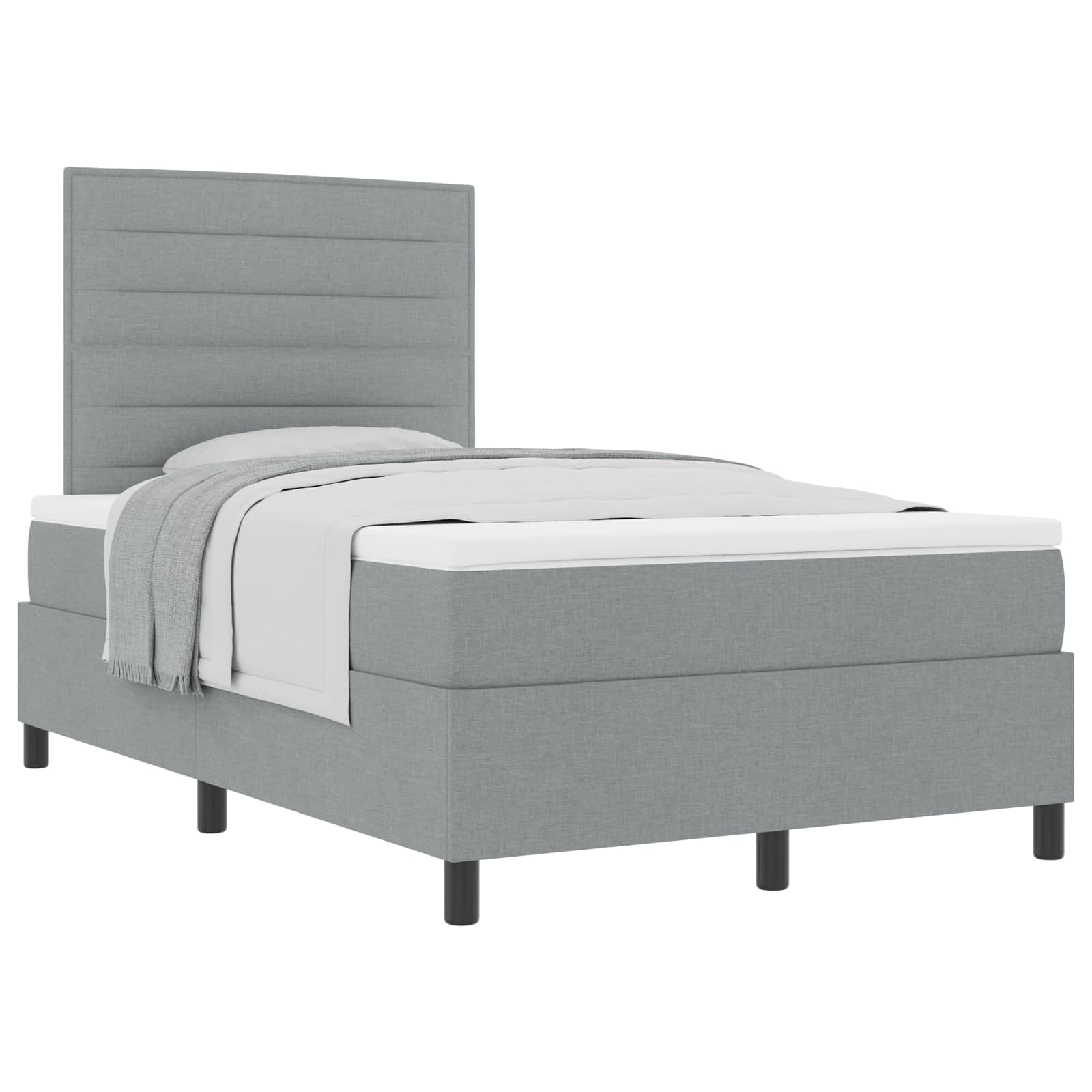Letto a molle con materasso Grigio chiaro 120 x 200 cm Tessuto | homemem39