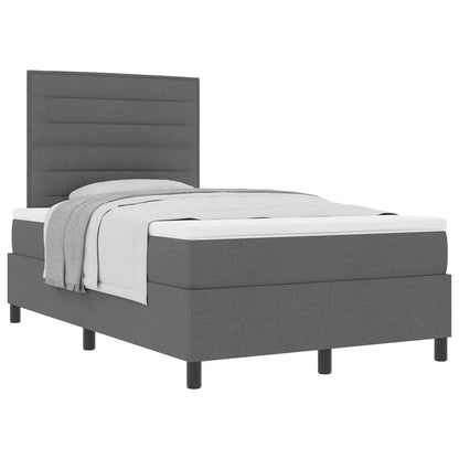 Letto a molle con materasso Grigio scuro 120 x 200 cm Tessuto | homemem39