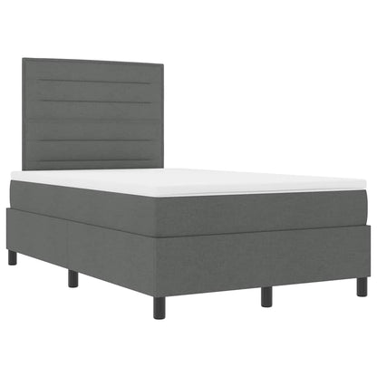 Letto a molle con materasso Grigio scuro 120 x 200 cm Tessuto