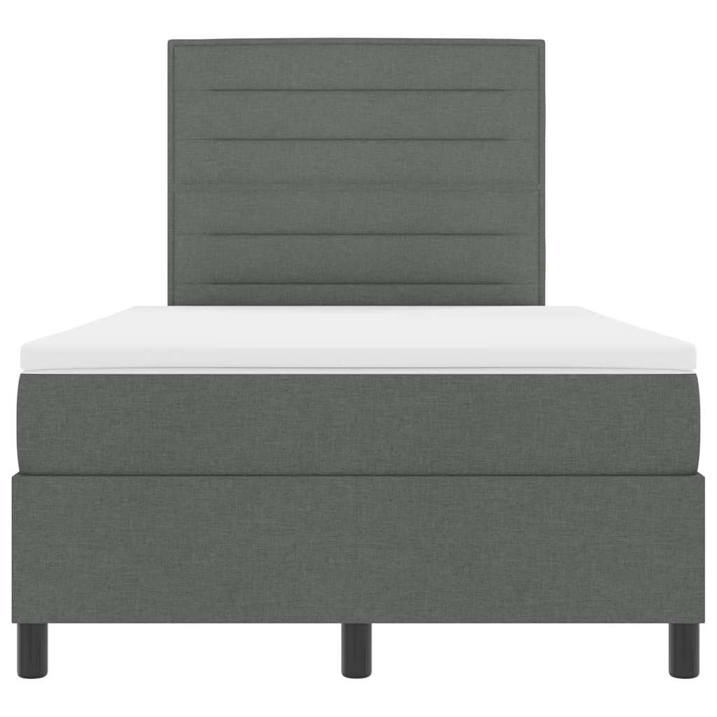 Letto a molle con materasso Grigio scuro 120 x 200 cm Tessuto