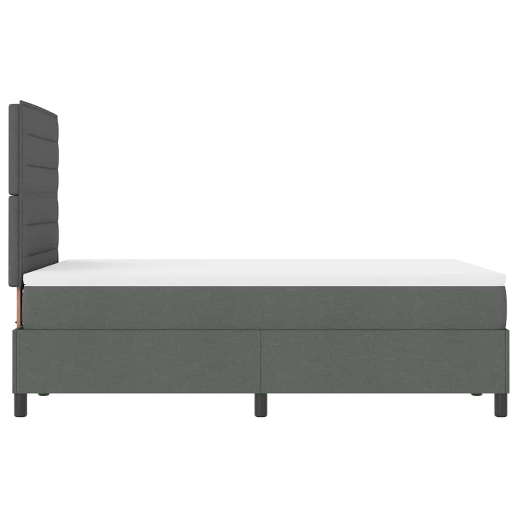 Letto a molle con materasso Grigio scuro 120 x 200 cm Tessuto