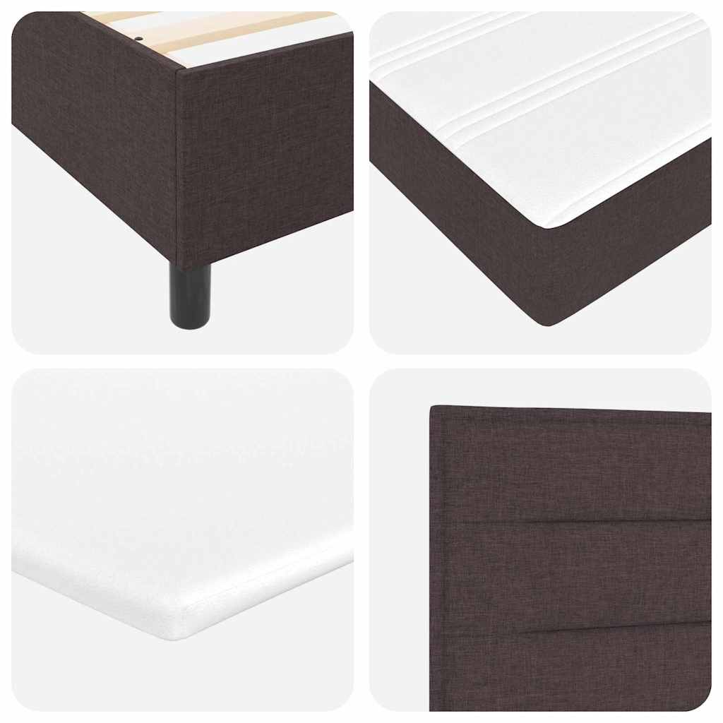 Letto a molle con materasso Marrone Scuro 120 x 200 cm Tessuto | homemem39