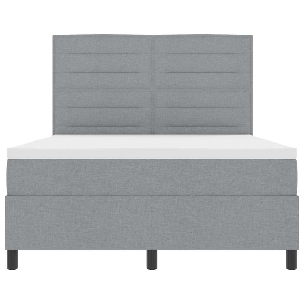 Letto a molle con materasso Grigio chiaro 140 x 190 cm Tessuto