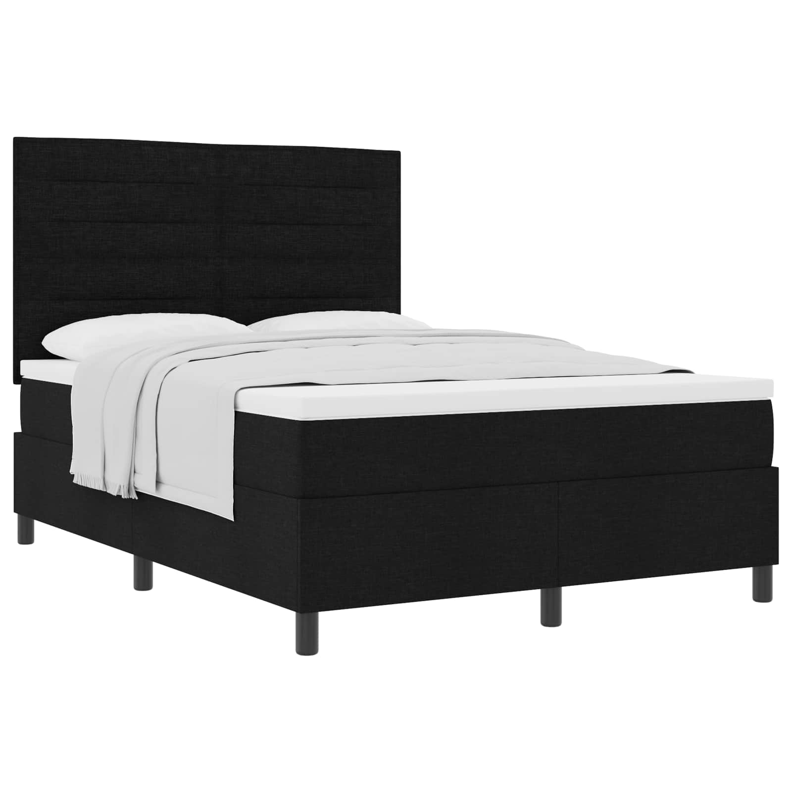Letto a molle con materasso Nero 140 x 190 cm Tessuto | homemem39
