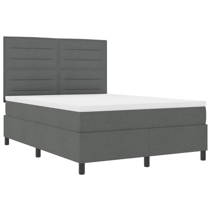Letto a molle con materasso Grigio scuro 140 x 200 cm Tessuto | homemem39