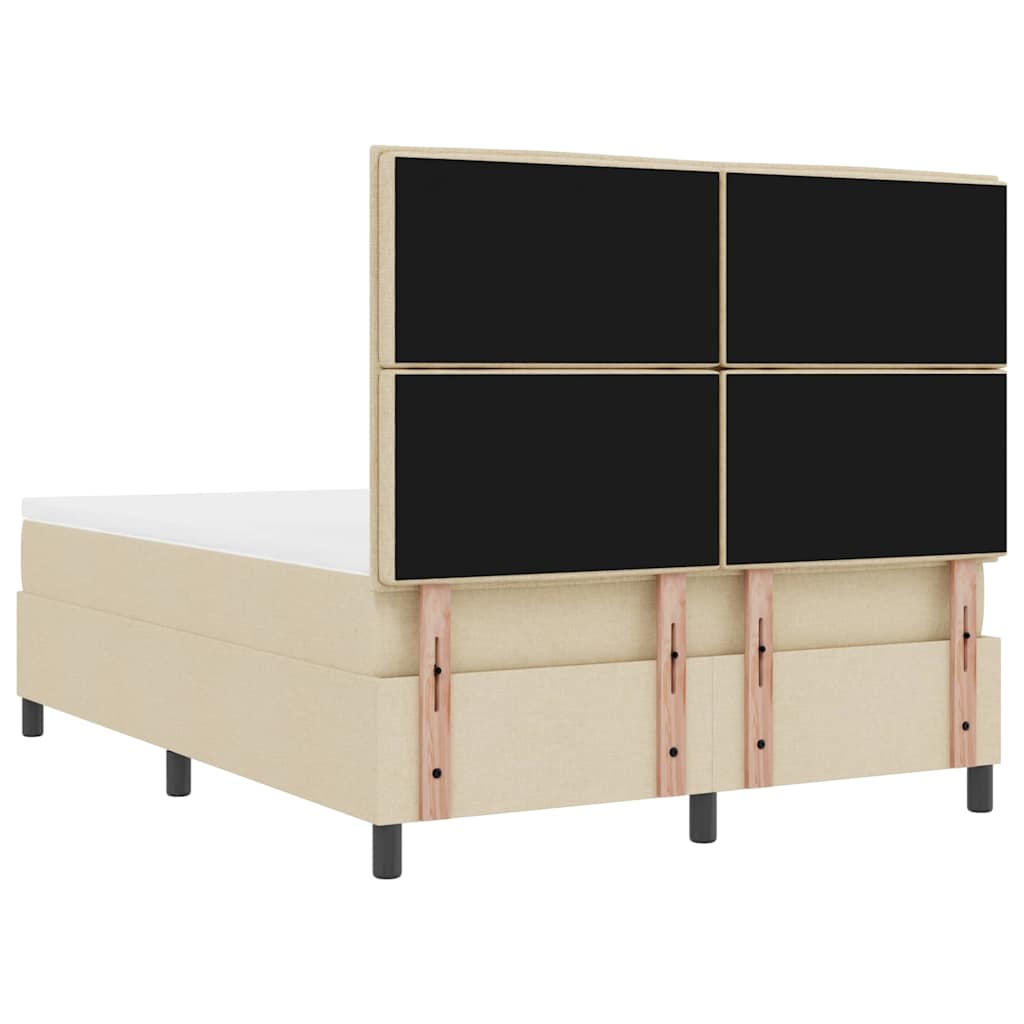 Letto a molle con materasso Crema 140 x 200 cm Tessuto | homemem39