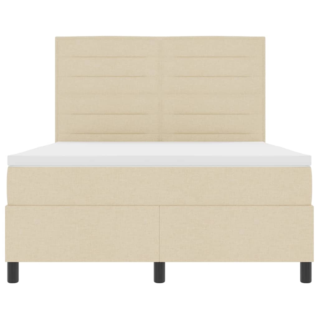 Letto a molle con materasso Crema 140 x 200 cm Tessuto | homemem39