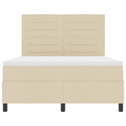 Letto a molle con materasso Crema 140 x 200 cm Tessuto | homemem39
