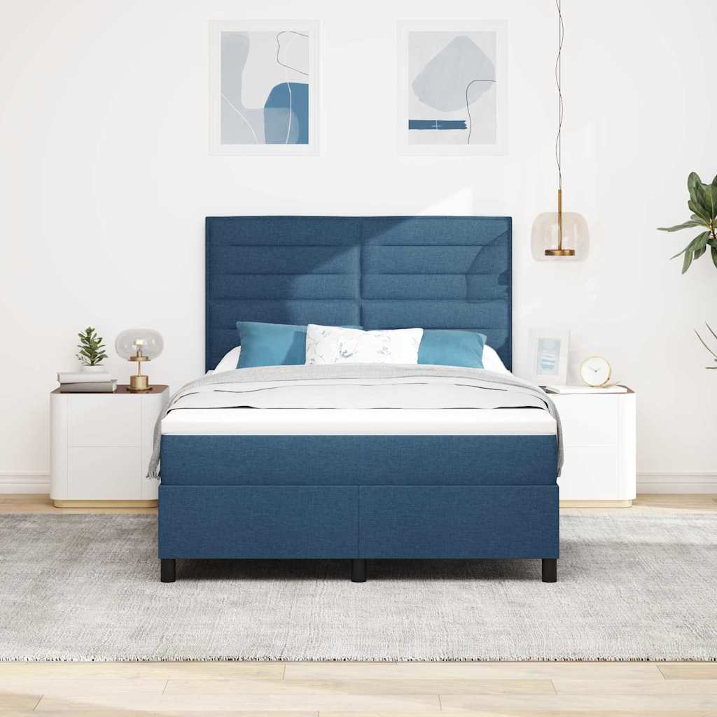 Letto a molle con materasso Blu 140 x 200 cm Tessuto | homemem39