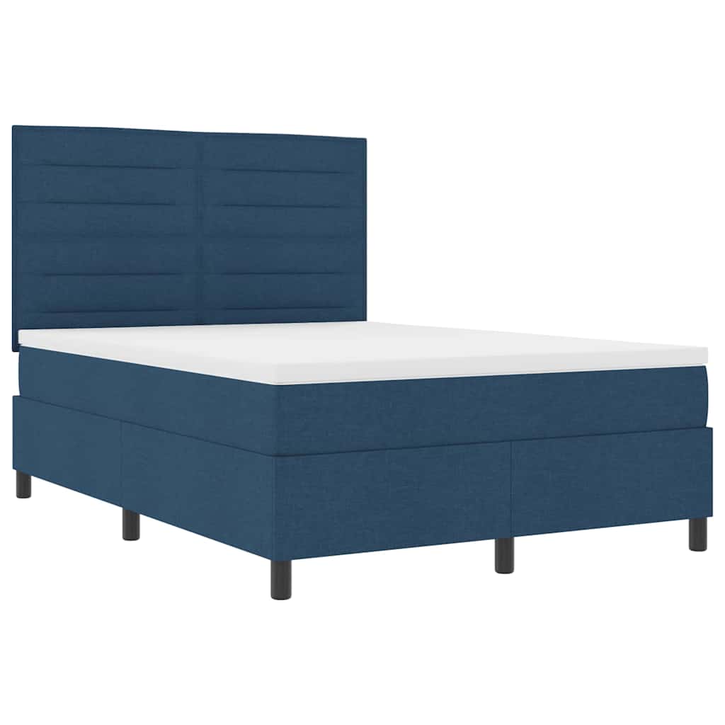 Letto a molle con materasso Blu 140 x 200 cm Tessuto | homemem39
