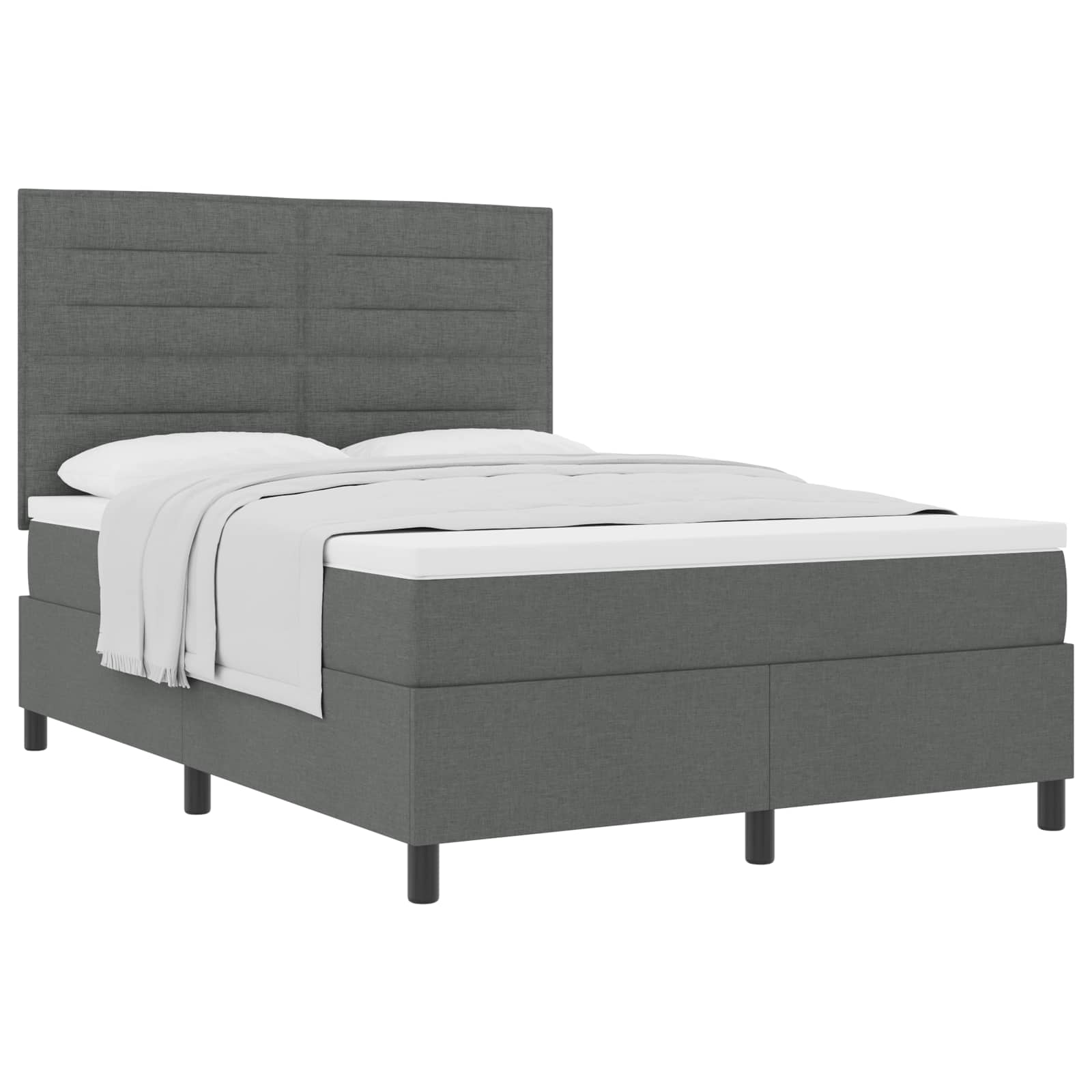 Letto a molle con materasso Grigio scuro 160 x 200 cm Tessuto | homemem39
