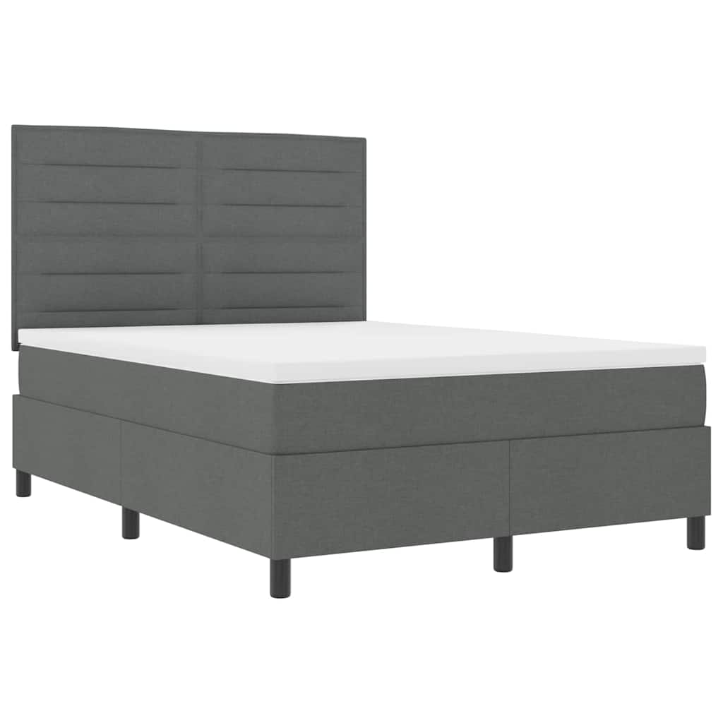 Letto a molle con materasso Grigio scuro 160 x 200 cm Tessuto | homemem39