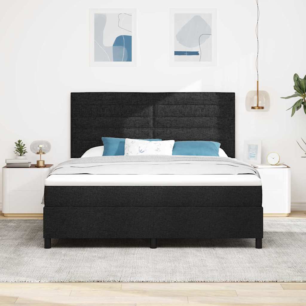 Letto a molle con materasso Nero 180 x 200 cm Tessuto | homemem39