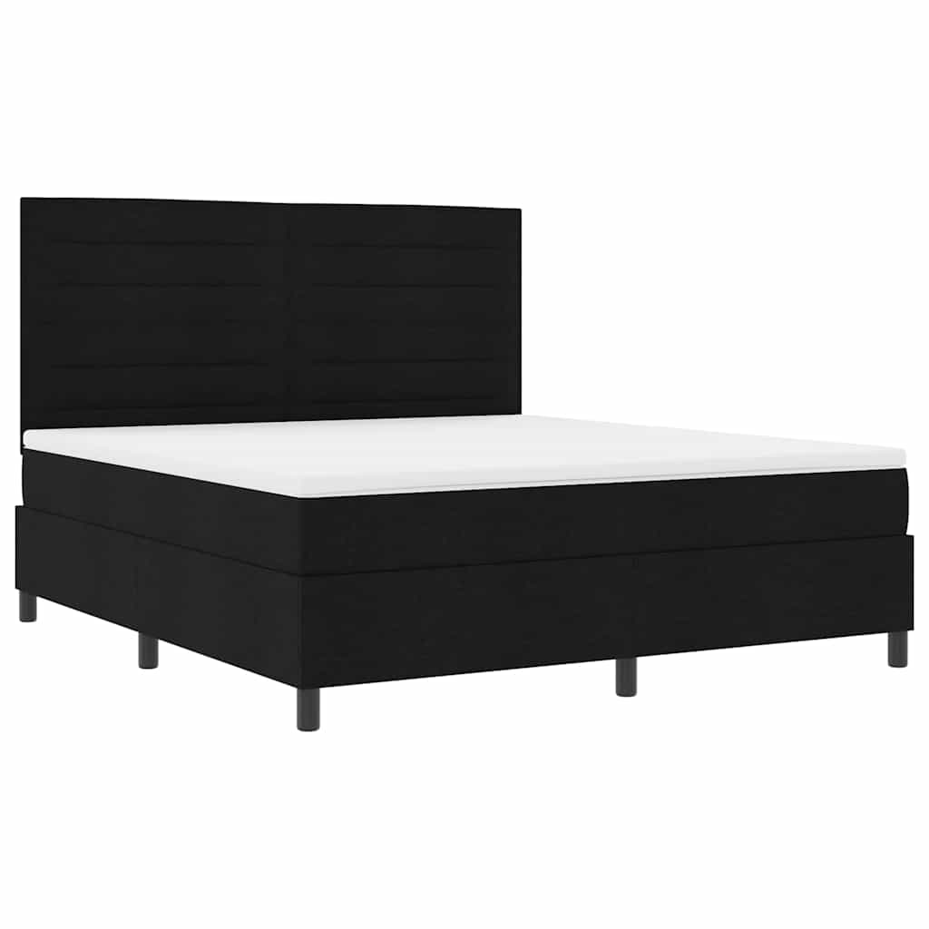 Letto a molle con materasso Nero 180 x 200 cm Tessuto | homemem39