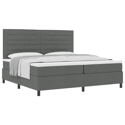 Letto a molle con materasso Grigio scuro 200 x 200 cm Tessuto | homemem39
