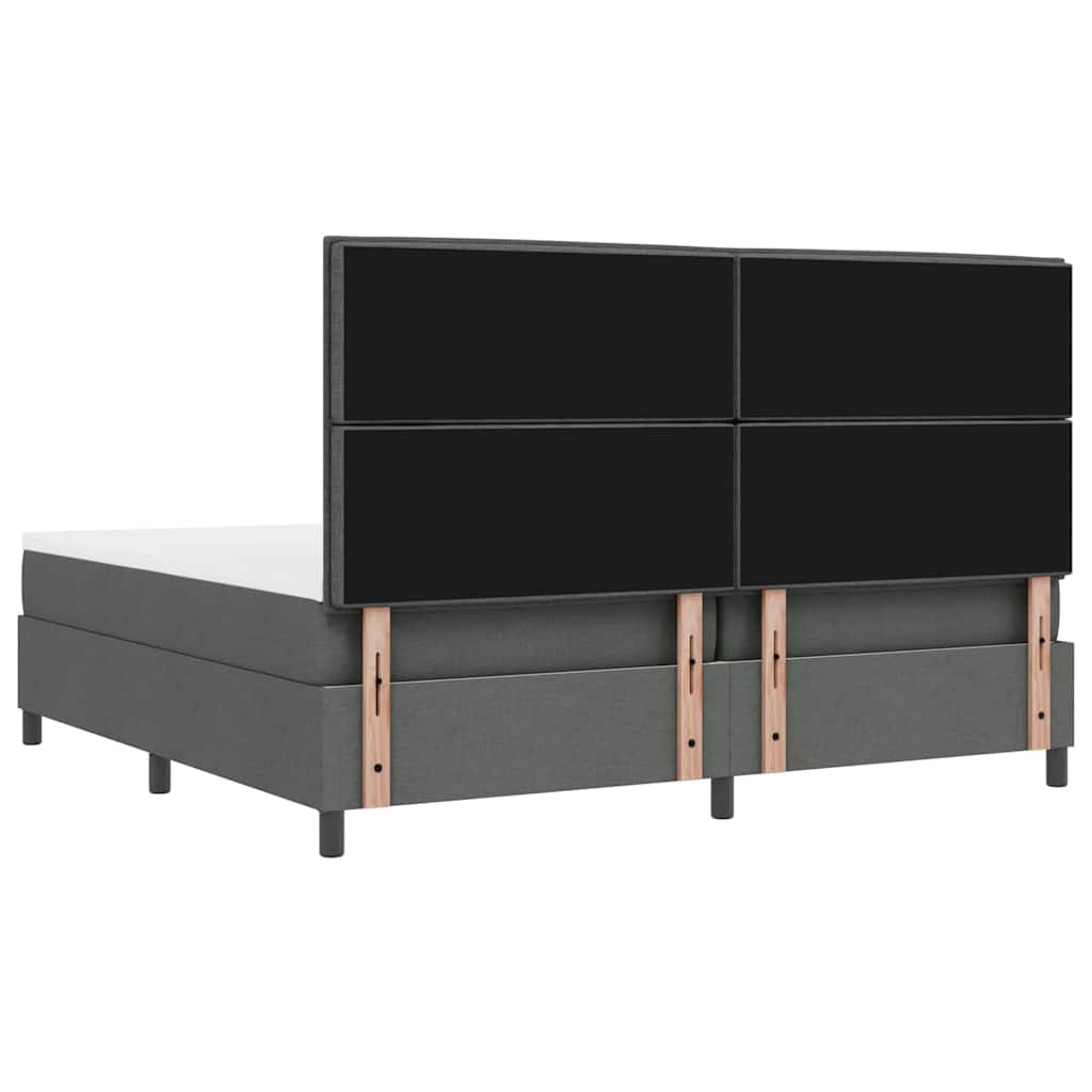 Letto a molle con materasso Grigio scuro 200 x 200 cm Tessuto | homemem39
