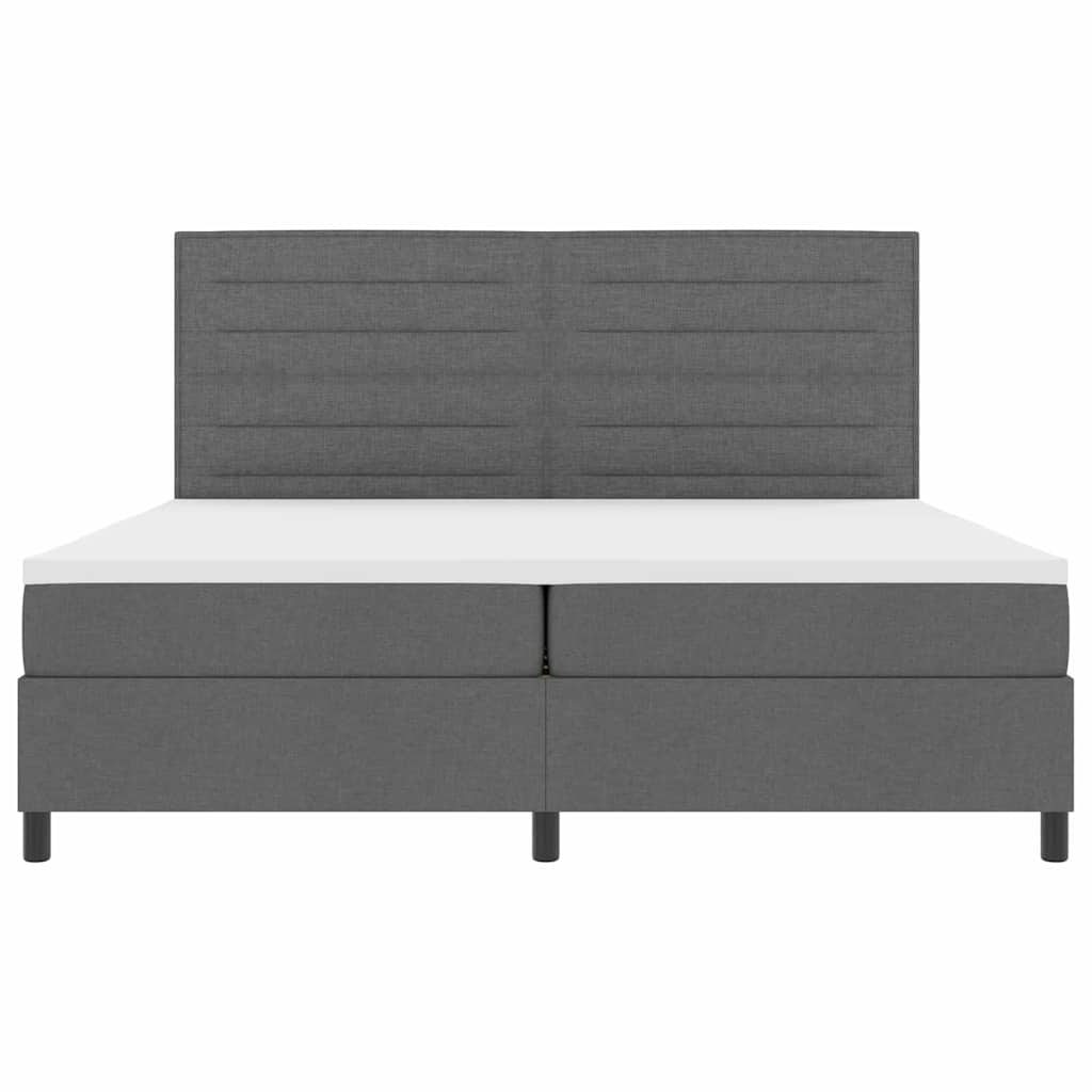 Letto a molle con materasso Grigio scuro 200 x 200 cm Tessuto | homemem39