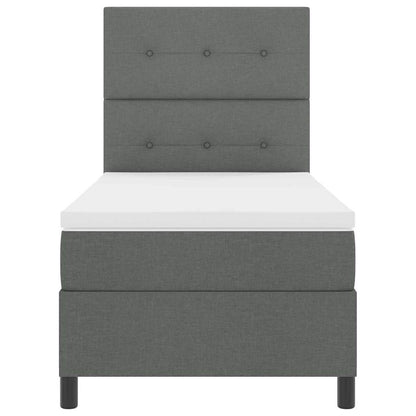 Letto a molle con testiera Grigio scuro 80 x 200 cm Tessuto | homemem39