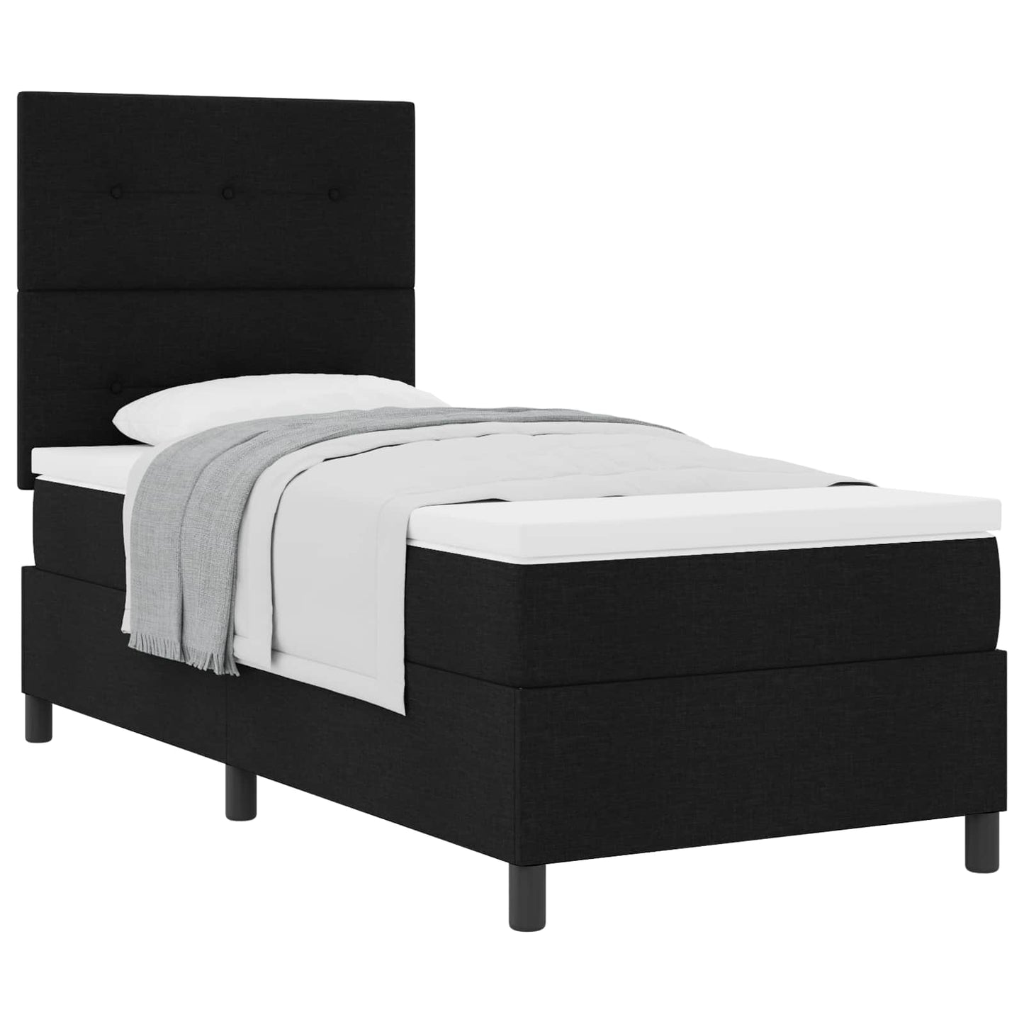 Letto a molle con testiera Nero 80 x 200 cm Tessuto | homemem39