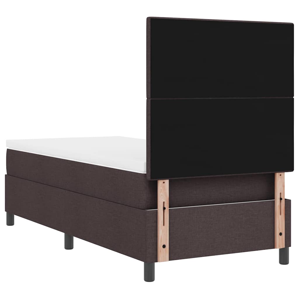 Letto a molle con testiera Marrone Scuro 80 x 200 cm Tessuto | homemem39