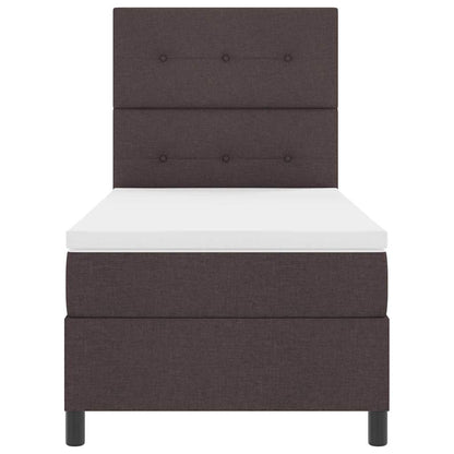 Letto a molle con testiera Marrone Scuro 80 x 200 cm Tessuto | homemem39