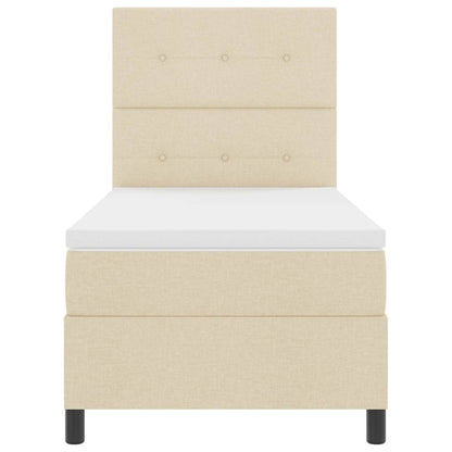 Letto a molle con testiera Crema 80 x 200 cm Tessuto | homemem39