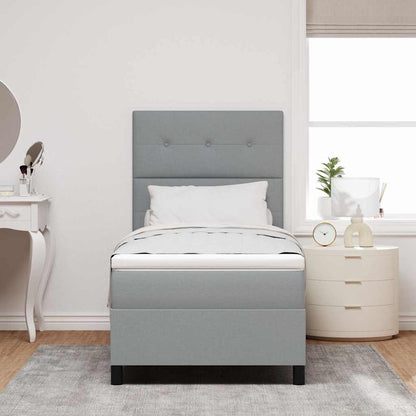 Letto a molle con testiera Grigio chiaro 90 x 190 cm Tessuto | homemem39