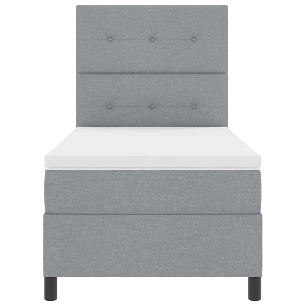 Letto a molle con testiera Grigio chiaro 90 x 190 cm Tessuto | homemem39