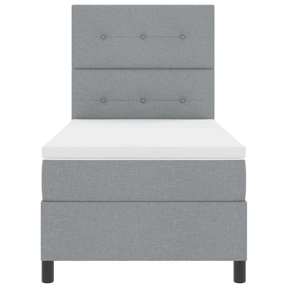 Letto a molle con testiera Grigio chiaro 90 x 190 cm Tessuto | homemem39