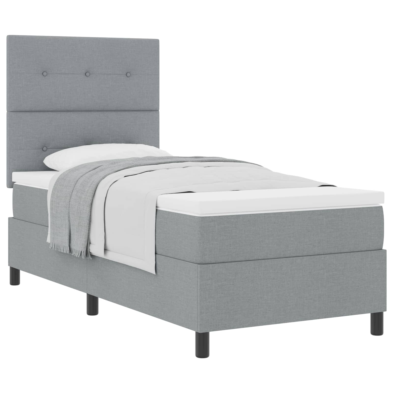 Letto a molle con testiera Grigio chiaro 90 x 200 cm Tessuto | homemem39